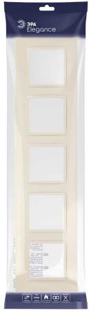 Рамка для розеток и выключателей ЭРА Elegance 14-5015-02 Classic, на 5 постов, слоновая кость Б0060592