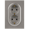 Розетка ЭРА Arktik 16-2105-07 двойная с заземлением 2X2P+E Schuko со шторками 16А-250В титан Б0070460