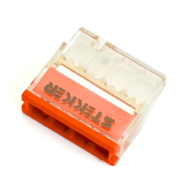 Клемма монтажная 4-проводная STEKKER  для 1-жильного проводника, LD2273-204