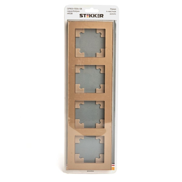 Рамка 4-постовая Stekker Катрин золото GFR00-7004-08 49038