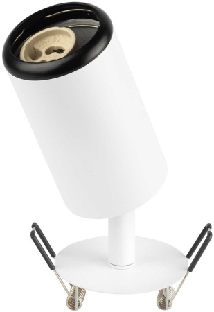 Светильник встраиваемый алюминиевый ЭРА KL106 WH/BK под лампу MR16 GU10 белый/черный матовый Б0061628