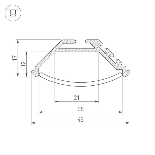 Профиль Arlight KLUS-P45-2000 ANOD 020898