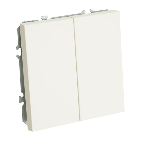 Переключатель перекрестный 2-клавишный (механизм), Stekker, 250В, 10А Эмили, RSW10-5111-01, белый фарфор, soft touch 50162