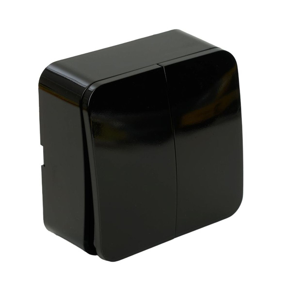 Выключатель двухклавишный Stekker София черный MSW10-20-02 49293