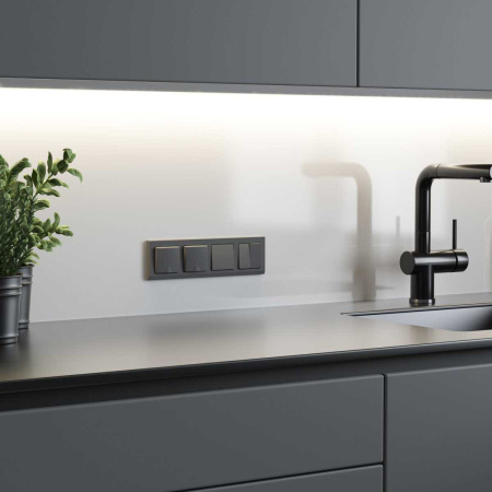 Перекрестный выключатель Werkel двухклавишный графит матовый W1123064 4690389196898