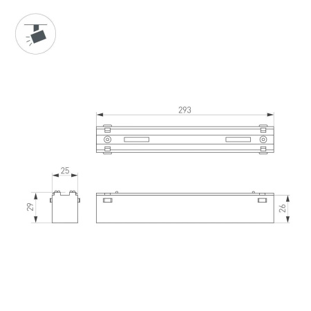 Трековый светодиодный светильник Arlight Mag-Vibe-Flat-L293-12W Day4000-Mix 045018