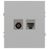 Розетка ЭРА Arktik 16-3110-03 комбинированная RJ45+TV алюминий Б0070496