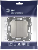 Выключатель ЭРА Elegance 14-1107-16 тройной, 10АХ-250В, титан Б0065799