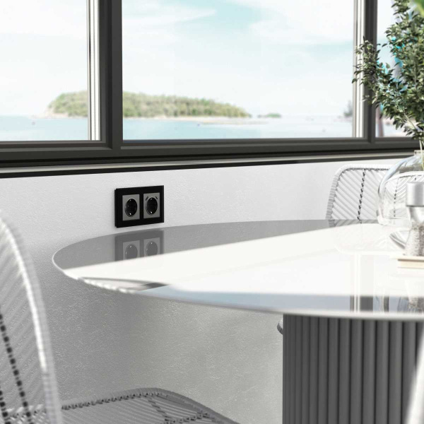 Рамка Werkel Senso на 2 поста черный, стекло soft-touch W0023108 4690389200373