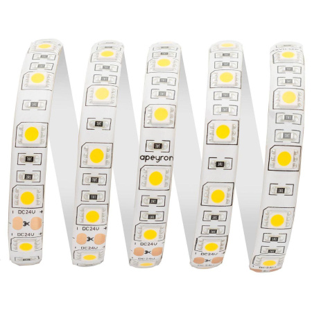 Светодиодная влагозащищенная лента Apeyron 14,4W/m 60LED/m 5050SMD теплый белый 5M 00-320