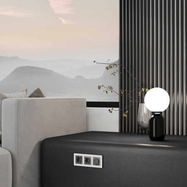 Накладка для розетки USB Werkel графит акрил W1179544 4690389197574