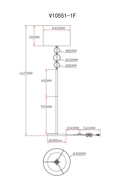 Торшер Moderli Brulee V10551-1F