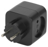 Разветвитель электрический ЭРА SP-2-USB-B на 2 розетки + 2xUSB 2400mA без заземления 10А черный Б0049535