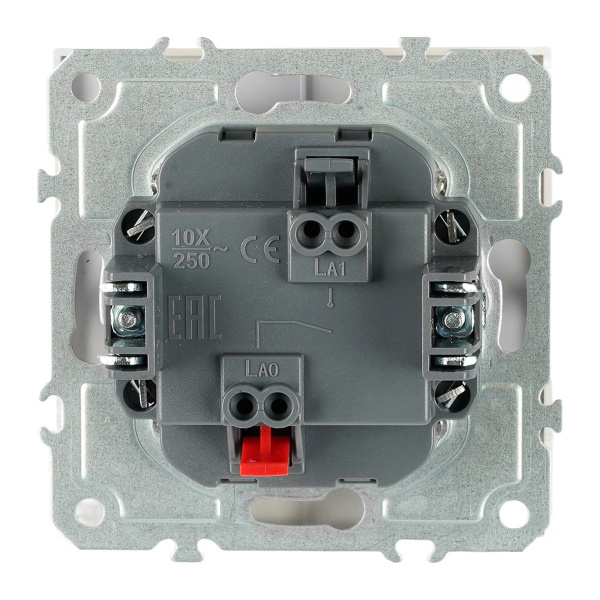 Переключатель 1-клавишный (механизм), СЗК, Stekker, 250В, 10A Эмили, RSW10-5105-01ZK, белый фарфор, soft touch 50232