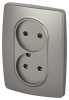 Розетка ЭРА Серия 12 12-2107-16 двойная 2X2P 16А-250В титан Б0065644