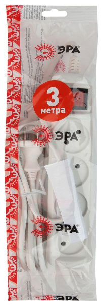 Удлинитель ЭРА 4гн 3м б/з U-4s-3m-2x1 Б0044053