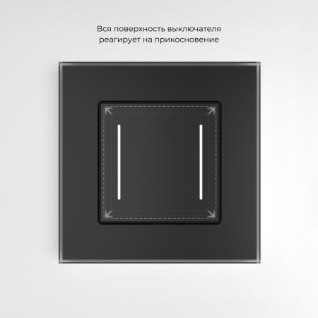 Сенсорный умный выключатель двуклавишный Werkel черный W4523008 4690389197963