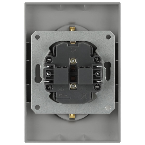 Розетка ЭРА Arktik 16-2104-03 двойная с заземлением 2X2P+E Schuko 16А-250В алюминий Б0070446