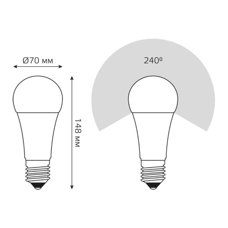 Лампа светодиодная Gauss E27 22W 4100К матовая 102502222