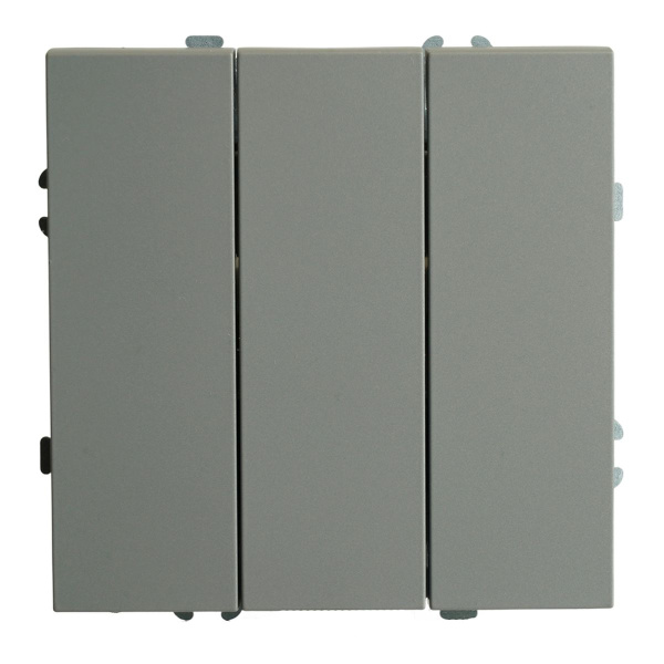 Выключатель 3-клавишный (механизм), STEKKER, 250В, 10А, серия Эмили, RSW10-5108-10, платиново-серый, soft touch 49948