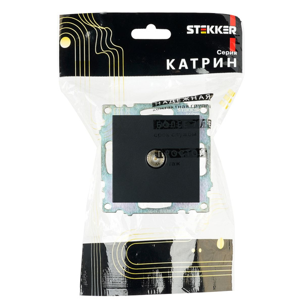ТВ-розетка Stekker Катрин черный GLS00-7108-05 39614
