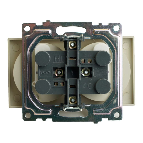 Розетка двойная 2P Stekker Катрин со шторками золото GLS10-7113-08 49225