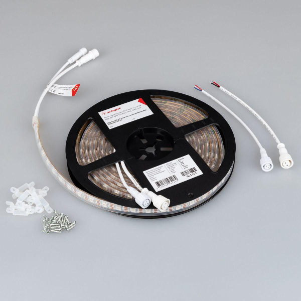 Светодиодная влагозащищенная лента Arlight Бегущий огонь 12W/m 60Led/m 5060SMD разноцветный 5M SPI-P-B60-12mm 5V RGB-PX1-BPT 041167