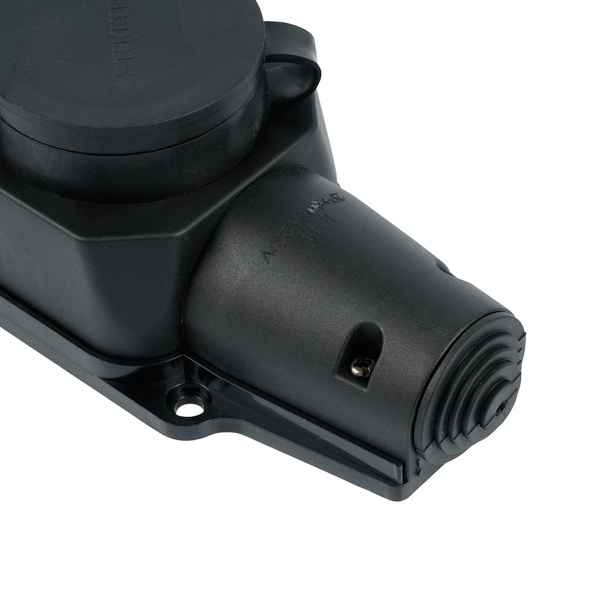 Розетка тройная переносная 2P+PE Stekker Одри с крышкой черный RST16-23-44 32739