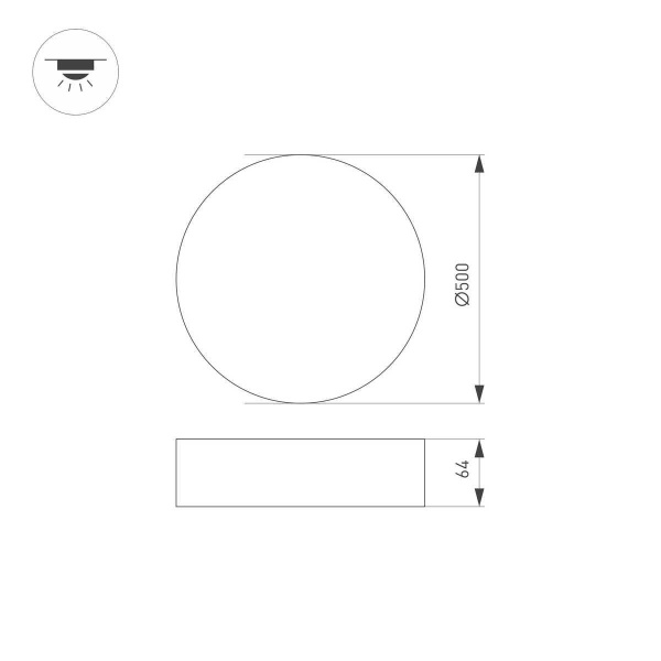 Потолочный светодиодный светильник Arlight IM-Rondo-Emergency-3H-R500-54W Warm3000 041073 Потолочный светодиодный светильник Arlight IM-Rondo-Emergency-3H-R500-54W Warm3000 041073