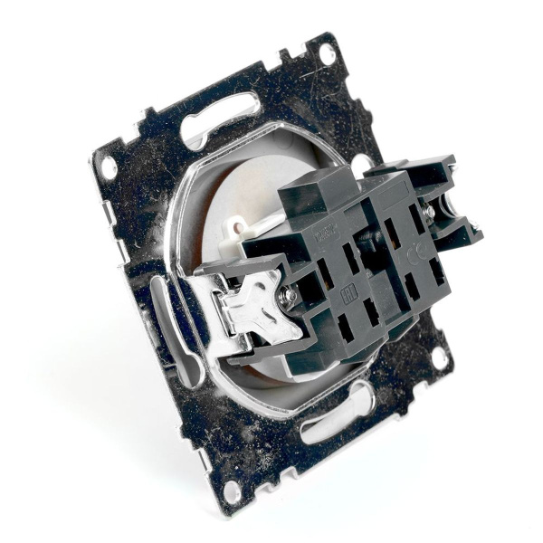 Розетка однаместная с защитной шторкой Stekker Катрин шоколад GLS10-7109-04 49025