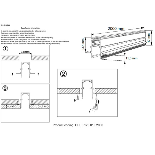 Шинопровод магнитный Crystal Lux CLT 0.123 01 L2000 WH