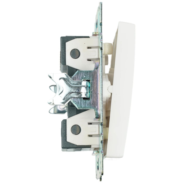 Выключатель двухклавишный Stekker Катрин белый GLS10-7104-01 39300