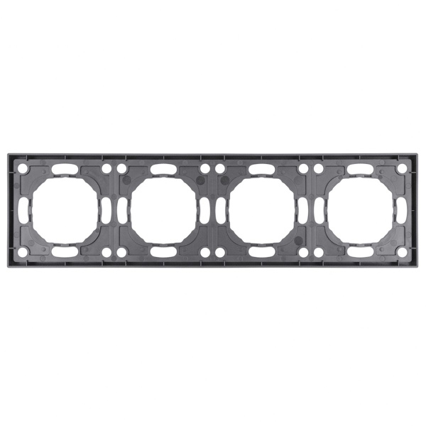 Рамка STEKKER, PFR00-5004-10  4-местная, серия Эмили, платиново-серый, soft touch 49965