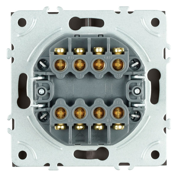 Переключатель перекрестный 2-клавишный (механизм), Stekker, 250В, 10А Эмили, RSW10-5111-09, антрацит, soft touch 50164