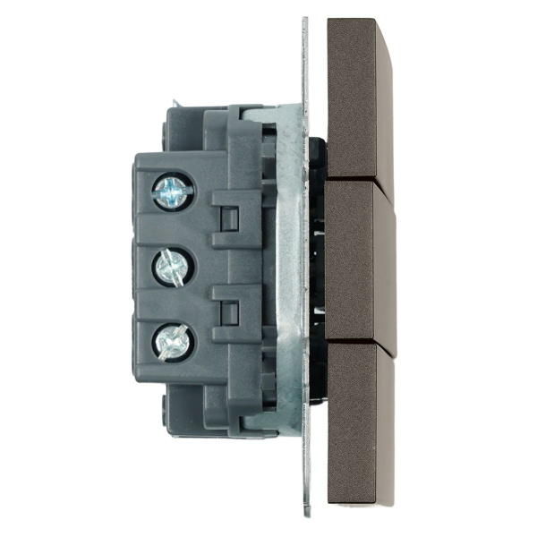 Выключатель 3-клавишный (механизм), Stekker, 250В, 10А Эмили, RSW10-5108-09, антрацит, soft touch 49922