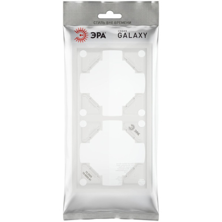 Рамка для розеток и выключателей ЭРА Galaxy 15-5002-08 на 2 поста белый матовый Б0070851