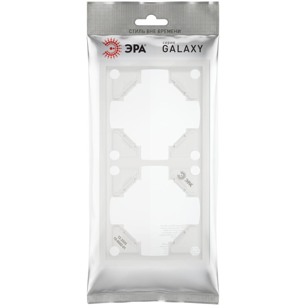 Рамка для розеток и выключателей ЭРА Galaxy 15-5002-08 на 2 поста белый матовый Б0070851
