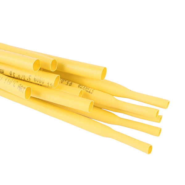 Термоусадочная трубка Stekker 6,0/3,0 мм, длина 100 см., усадка 2:1, желтый HST-630-100YW 50265
