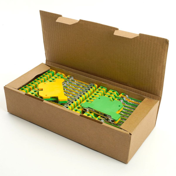 Зажим наборный изолированный (винтовой) 4,0 мм2 (JXB 4), желтый,зеленый LD551-4-40 ЗНИ 49487