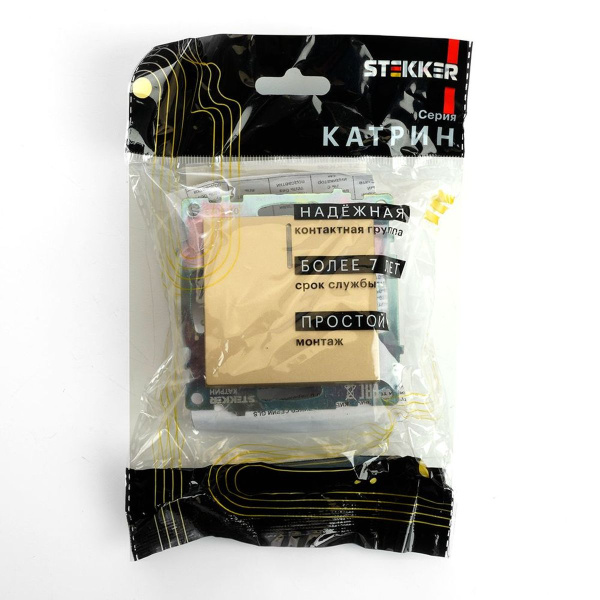 Выключатель одноклавишный Stekker Катрин с подсветкой золото GLS10-7101-08 49215