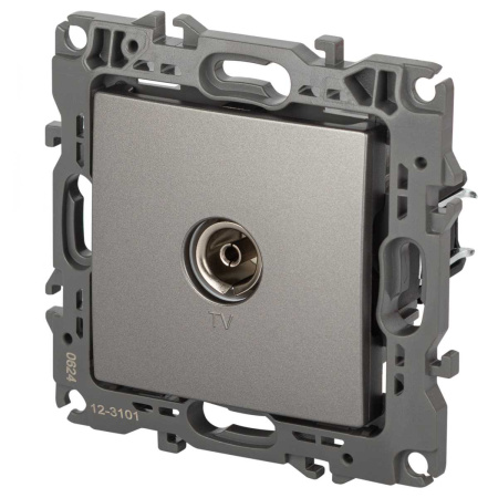Розетка ЭРА Серия 12 12-3101-16 TV одиночная, титан Б0065717