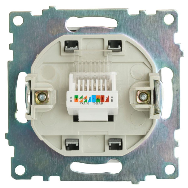 Розетка компьютерная RJ-45 Stekker Катрин графит GLS00-7107-06 49418