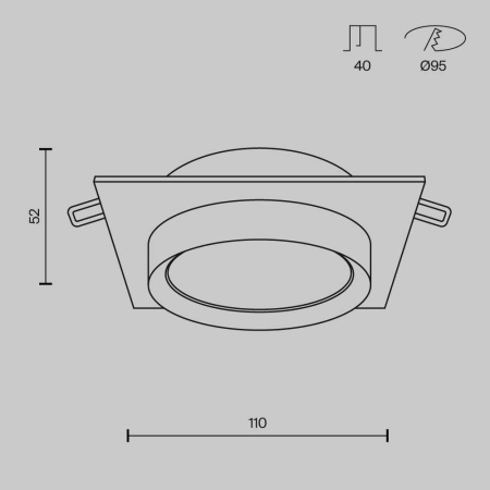 Встраиваемый светильник Maytoni Hoop DL086-GX53-SQ-BG
