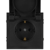 Розетка ЭРА Galaxy 15-2103-05 c заземлением 2P+E Schuko со шторками с крышкой 16А-250В IP20 антрацит Б0070666