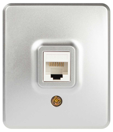 Розетка ЭРА Эксперт 11-3203-03 информационная RJ45 IP20 ОУ алюминий Б0063009