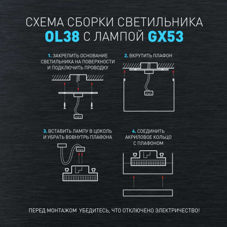 Настенно-потолочный светильник ЭРА OL38 BK Б0056386