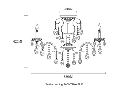 Потолочная люстра Crystal Lux Montana PL12