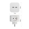 Разветвитель электрический ЭРА SP-4-USB-W на 4 розетки + 2xUSB 2400mA без заземления 10А белый Б0049532