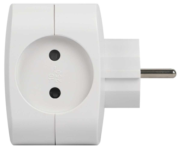 Разветвитель электрический ЭРА SP-4-USB-W на 4 розетки + 2xUSB 2400mA без заземления 10А белый Б0049532
