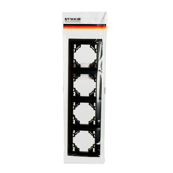 Рамка 4-постовая Stekker Эрна Элегант черный PFR00-9014-03 49664